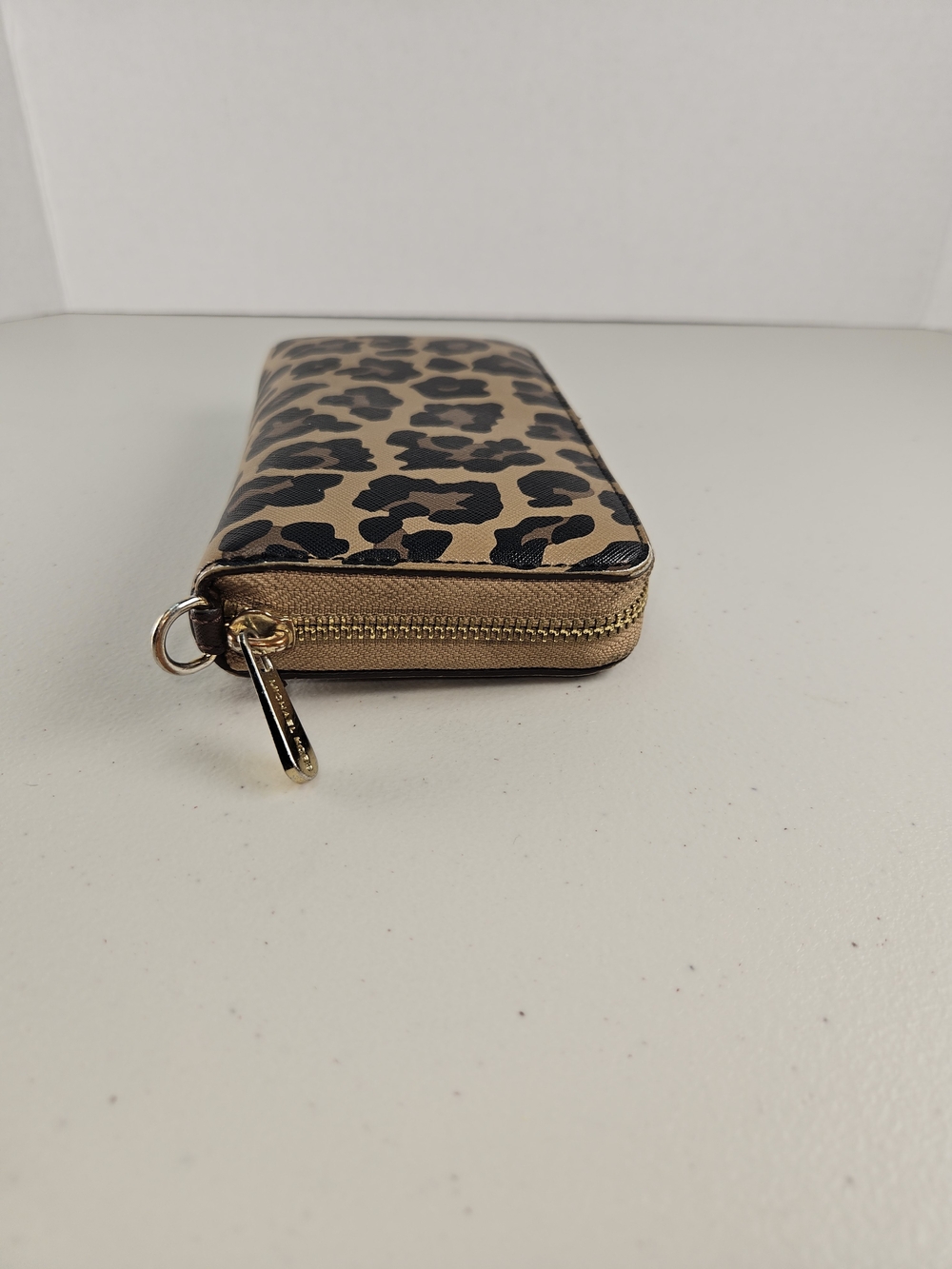 Michael Kors Leopard Zip Wallet in Tan and Black - Picture 9 of 15